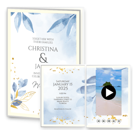 Together with their families Christina & James invite you to celebrate their wedding