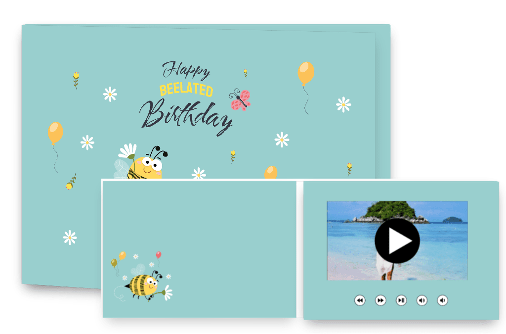 Happy Belated Birthday - Happy BEElated birthday (design with a BEE)